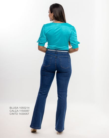 CALCA JEANS FLARE HOT PANT