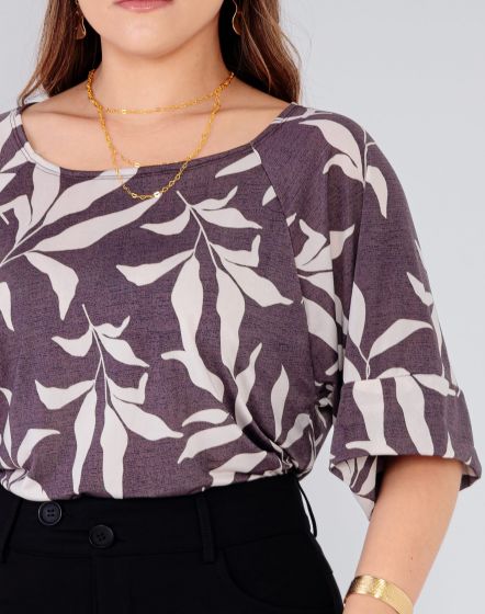 BLUSA ESTAMPA FOLHAGEM